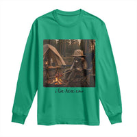 Funny Camping Raccoon Long Sleeve Shirt I Live Here Now Outdoor Lover