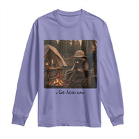 Funny Camping Raccoon Long Sleeve Shirt I Live Here Now Outdoor Lover