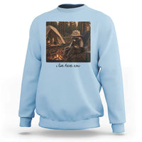 Funny Camping Raccoon Sweatshirt I Live Here Now Outdoor Lover