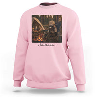 Funny Camping Raccoon Sweatshirt I Live Here Now Outdoor Lover