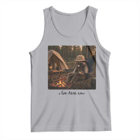 Funny Camping Raccoon Tank Top I Live Here Now Outdoor Lover