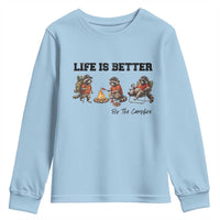 Funny Camping Raccoon Youth Sweatshirt Life Is Better By The Campfire