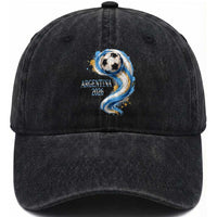 Argentina 2026 Soccer Fan Washed Cotton Baseball Cap Proud Football Flag Supporter
