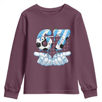 Funny Argentina Six Seven Football Meme Youth Sweatshirt Gen Alpha Soccer Fan