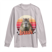 Capybara Lover Long Sleeve Shirt Funny Bruh Meme Animal Humor Gift - Wonder Print Shop