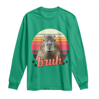 Capybara Lover Long Sleeve Shirt Funny Bruh Meme Animal Humor Gift - Wonder Print Shop