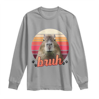 Capybara Lover Long Sleeve Shirt Funny Bruh Meme Animal Humor Gift - Wonder Print Shop