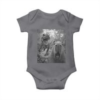 Funny Capybara Selfie With Dinosaur Meme Baby Onesie Animal Humor Gift - Wonder Print Shop