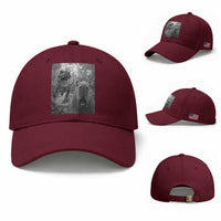 Funny Capybara Selfie With Dinosaur Meme Baseball Cap Animal Humor Gift