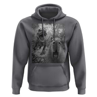 Funny Capybara Selfie With Dinosaur Meme Hoodie Animal Humor Gift - Wonder Print Shop