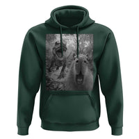 Funny Capybara Selfie With Dinosaur Meme Hoodie Animal Humor Gift - Wonder Print Shop