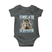 Tummy Ache Survivor Baby Onesie Funny Capybara Meme For Animal Lover - Wonder Print Shop
