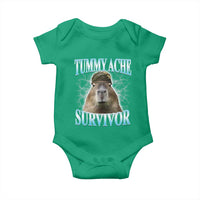 Tummy Ache Survivor Baby Onesie Funny Capybara Meme For Animal Lover - Wonder Print Shop