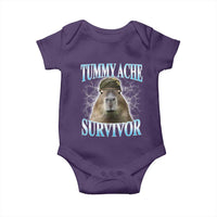 Tummy Ache Survivor Baby Onesie Funny Capybara Meme For Animal Lover - Wonder Print Shop