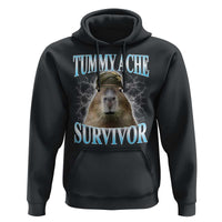 Tummy Ache Survivor Hoodie Funny Capybara Meme For Animal Lover - Wonder Print Shop