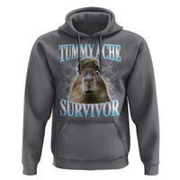 Tummy Ache Survivor Hoodie Funny Capybara Meme For Animal Lover - Wonder Print Shop