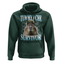 Tummy Ache Survivor Hoodie Funny Capybara Meme For Animal Lover - Wonder Print Shop
