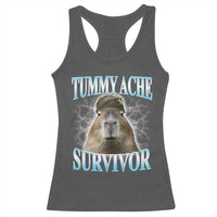 Tummy Ache Survivor Racerback Tank Top Funny Capybara Meme For Animal Lover - Wonder Print Shop