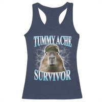Tummy Ache Survivor Racerback Tank Top Funny Capybara Meme For Animal Lover - Wonder Print Shop