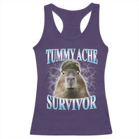 Tummy Ache Survivor Racerback Tank Top Funny Capybara Meme For Animal Lover - Wonder Print Shop