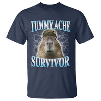 Tummy Ache Survivor T Shirt Funny Capybara Meme For Animal Lover - Wonder Print Shop