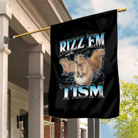 Autism Capybara Garden Flag Funny Rizz Em With The Tism - Wonder Print Shop