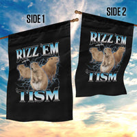 Autism Capybara Garden Flag Funny Rizz Em With The Tism - Wonder Print Shop