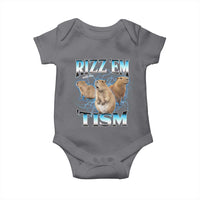 Autism Capybara Baby Onesie Funny Rizz Em With The Tism - Wonder Print Shop