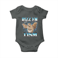 Autism Capybara Baby Onesie Funny Rizz Em With The Tism - Wonder Print Shop
