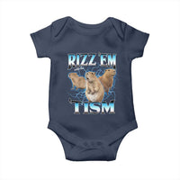 Autism Capybara Baby Onesie Funny Rizz Em With The Tism - Wonder Print Shop