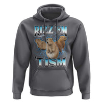 Autism Capybara Hoodie Funny Rizz Em With The Tism - Wonder Print Shop