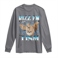 Autism Capybara Long Sleeve Shirt Funny Rizz Em With The Tism - Wonder Print Shop
