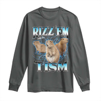 Autism Capybara Long Sleeve Shirt Funny Rizz Em With The Tism - Wonder Print Shop