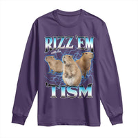 Autism Capybara Long Sleeve Shirt Funny Rizz Em With The Tism - Wonder Print Shop