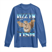 Autism Capybara Long Sleeve Shirt Funny Rizz Em With The Tism - Wonder Print Shop
