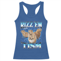 Autism Capybara Racerback Tank Top Funny Rizz Em With The Tism - Wonder Print Shop