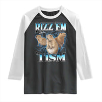 Autism Capybara Raglan Shirt Funny Rizz Em With The Tism - Wonder Print Shop