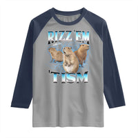 Autism Capybara Raglan Shirt Funny Rizz Em With The Tism - Wonder Print Shop