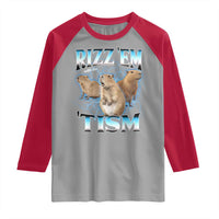 Autism Capybara Raglan Shirt Funny Rizz Em With The Tism - Wonder Print Shop