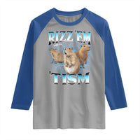 Autism Capybara Raglan Shirt Funny Rizz Em With The Tism - Wonder Print Shop