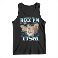 Autism Capybara Tank Top Funny Rizz Em With The Tism - Wonder Print Shop