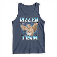 Autism Capybara Tank Top Funny Rizz Em With The Tism - Wonder Print Shop