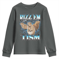 Autism Capybara Youth Sweatshirt Funny Rizz Em With The Tism - Wonder Print Shop