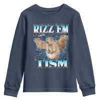 Autism Capybara Youth Sweatshirt Funny Rizz Em With The Tism - Wonder Print Shop