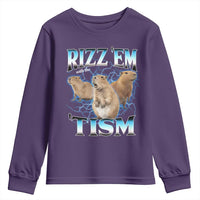 Autism Capybara Youth Sweatshirt Funny Rizz Em With The Tism - Wonder Print Shop