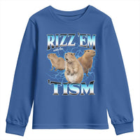 Autism Capybara Youth Sweatshirt Funny Rizz Em With The Tism - Wonder Print Shop
