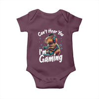 Funny Gamer Capybara Baby Onesie Can Not Hear You I Am Gaming - Wonder Print Shop