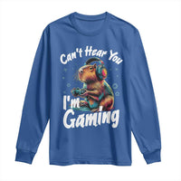 Funny Gamer Capybara Long Sleeve Shirt Can Not Hear You I Am Gaming - Wonder Print Shop
