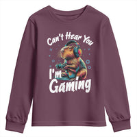 Funny Gamer Capybara Youth Sweatshirt Can Not Hear You I Am Gaming - Wonder Print Shop