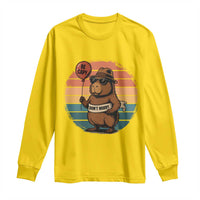 Funny Capybara Long Sleeve Shirt Be Capy Do Not Worry For Animal Lovers - Wonder Print Shop
